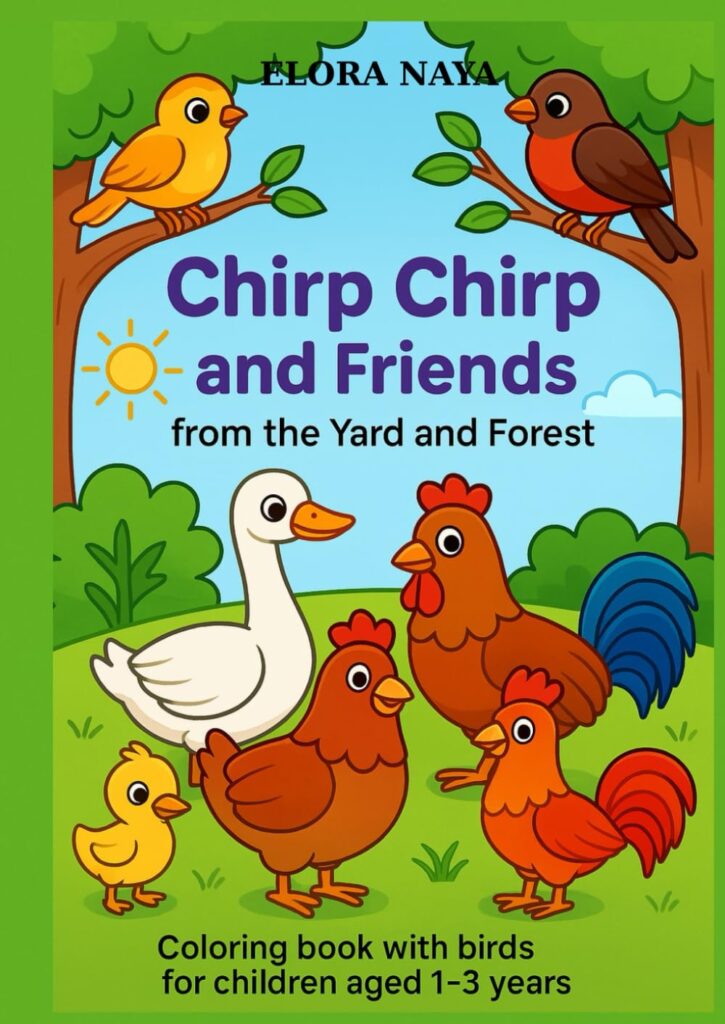 Coperta cărții Chirp Friends Forest Coloring Book for Children – carte de colorat cu prieteni din pădure pentru copii