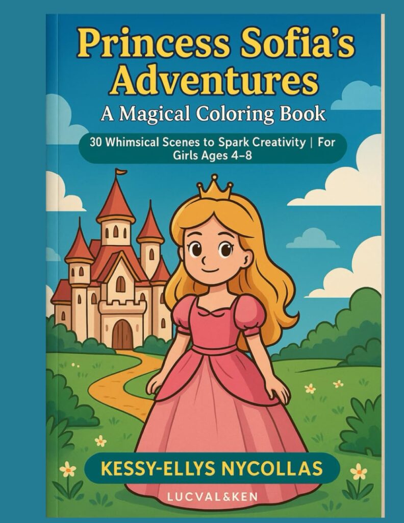Coperta cărții Princess Sofia’s Adventures: Whimsical Creativity – poveste pentru copii despre creativitate și aventuri fermecate
