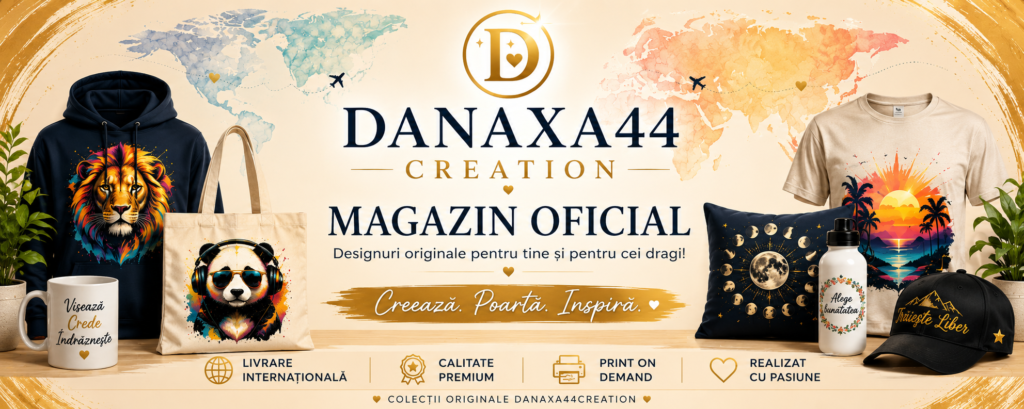 Banner oficial Danaxa44Creation – magazin online cu designuri originale și produse personalizate Print on Demand pentru întreaga lume.