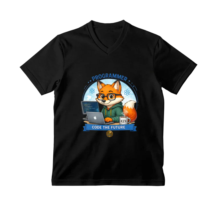 Tricou Programmer cu vulpe programator – Code the Future, colecția VALORIS