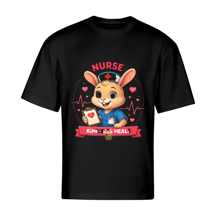 Tricou Nurse cu iepuraș asistentă – Kindness Heals, colecția VALORIS