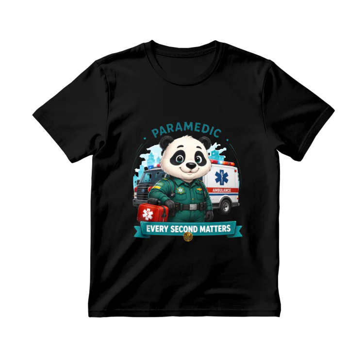 Tricou Paramedic cu panda salvator – Every Second Matters, colecția VALORIS