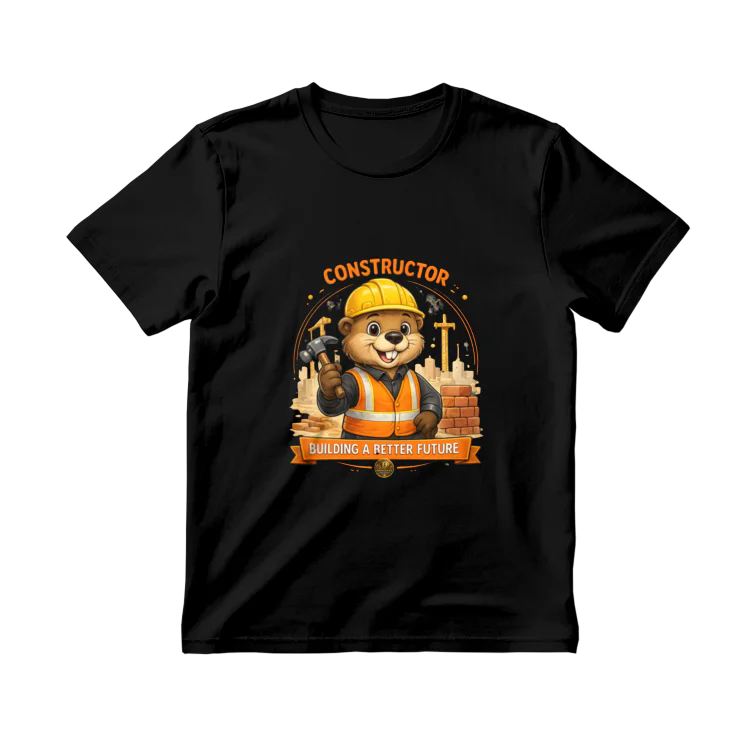 Tricou Constructor cu castor muncitor – Building a Better Future, colecția VALORIS