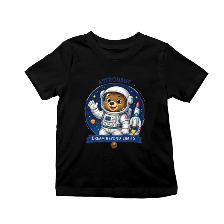 Tricou Astronaut cu urs explorator – Dream Beyond Limits, colecția VALORIS