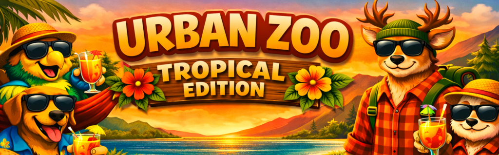 Banner URBAN ZOO – design urban, stil wild și elemente moderne.