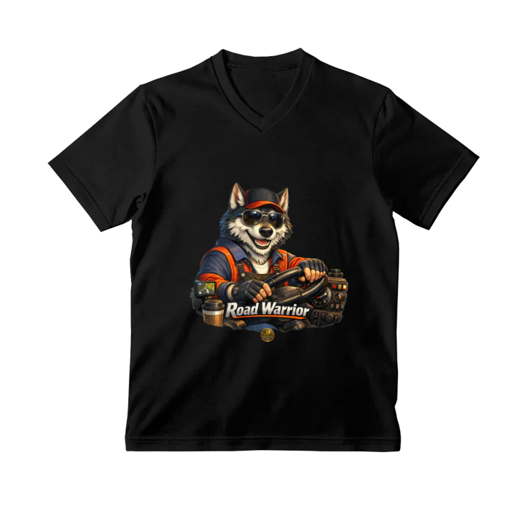 Tricou Driver cu lup șofer profesionist – Road Warrior, colecția VALORIS